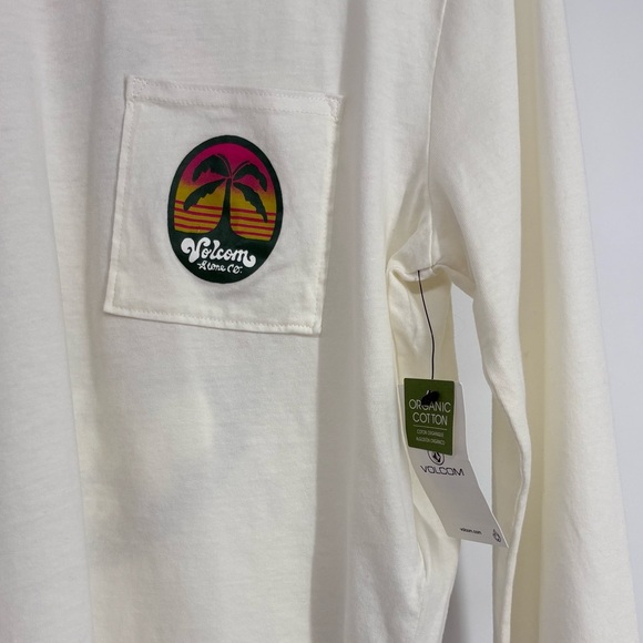 VOLCOM POCKET DIAL LONG SLEEVE TEE - STAR WHITE Size Small - Picture 4 of 7